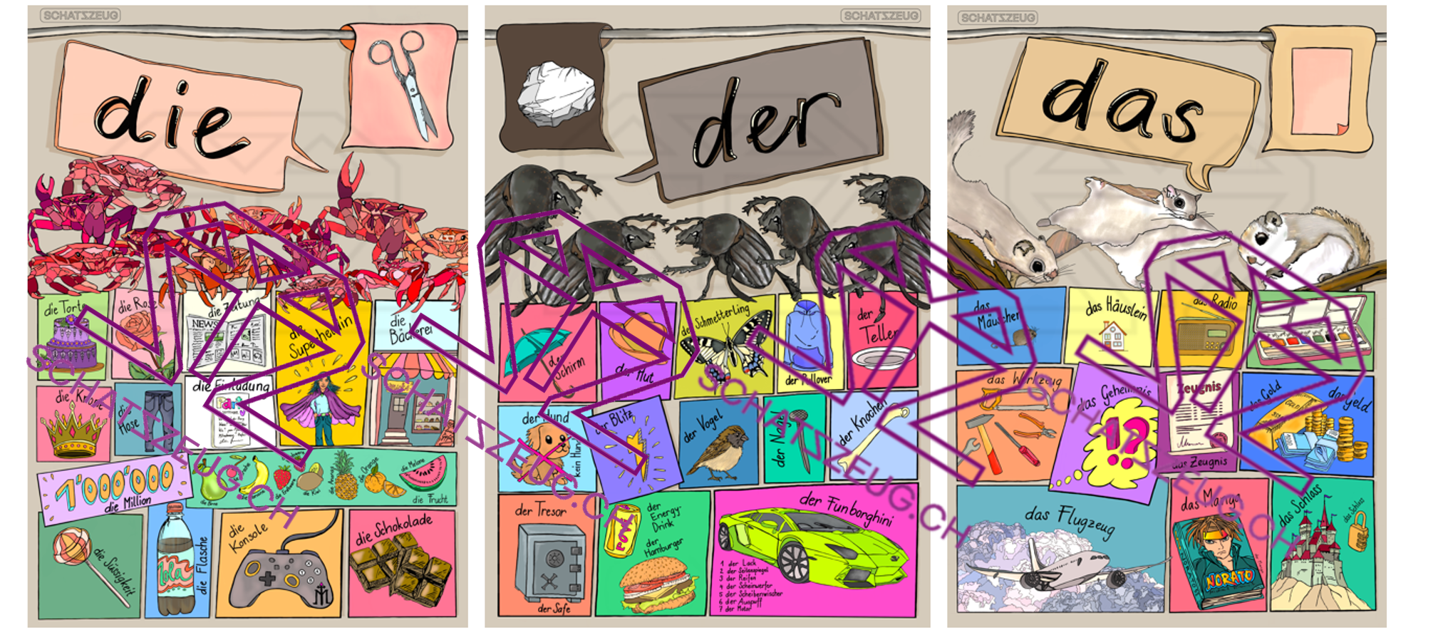 Plakate Schere, Stein, Papier
